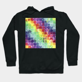 Geometric Squares Watercolor Hoodie